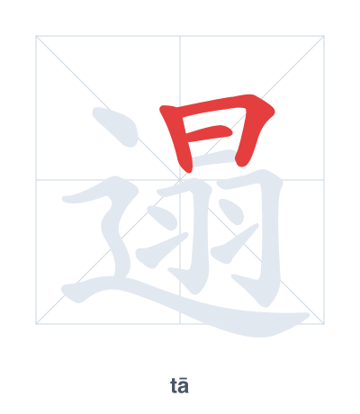 Stroke order practice for 遢 - tā