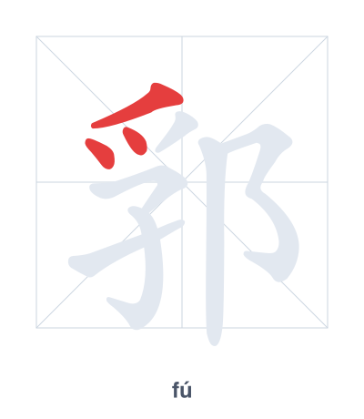 Stroke order practice for 郛 - fú