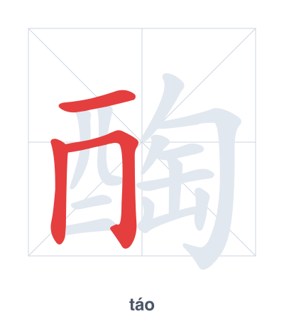 Stroke order practice for 醄 - táo