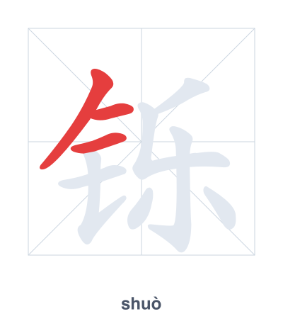 Stroke order practice for 铄 - shuò