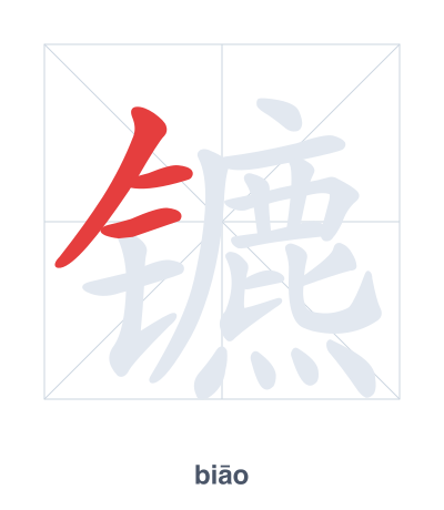 Stroke order practice for 镳 - biāo