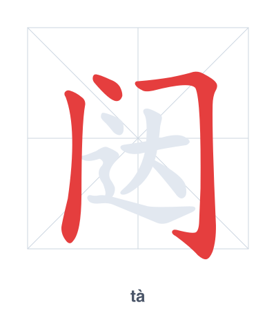 Stroke order practice for 闼 - tà