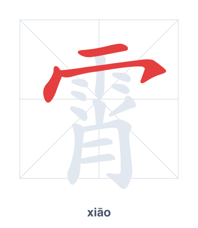 Stroke order practice for 霄 - xiāo