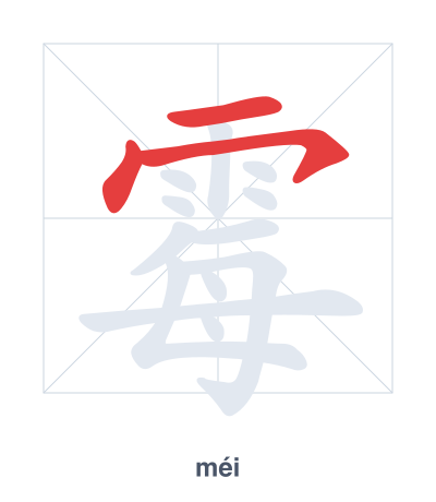 Stroke order practice for 霉 - méi