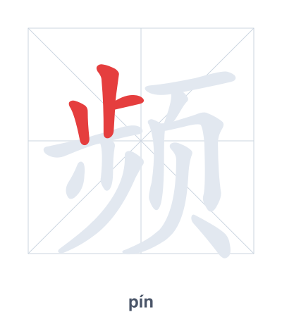 Stroke order practice for 频 - pín