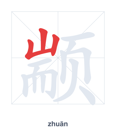 Stroke order practice for 颛 - zhuān