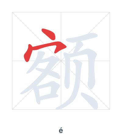 Stroke order practice for 额 - é