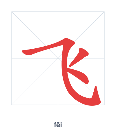Stroke order practice for 飞 - fēi