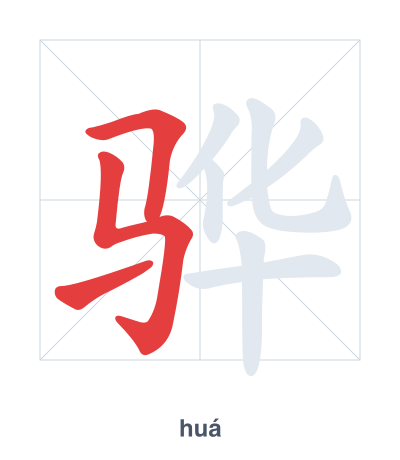Stroke order practice for 骅 - huá