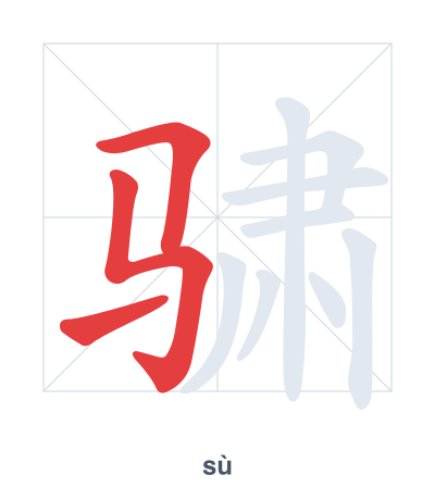 Stroke order practice for 骕 - sù