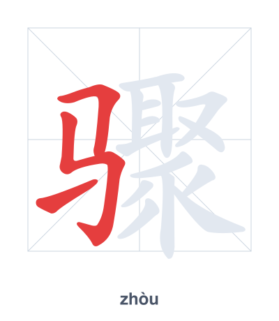 Stroke order practice for 骤 - zhòu