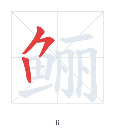 Stroke order practice for 鲡 - lí