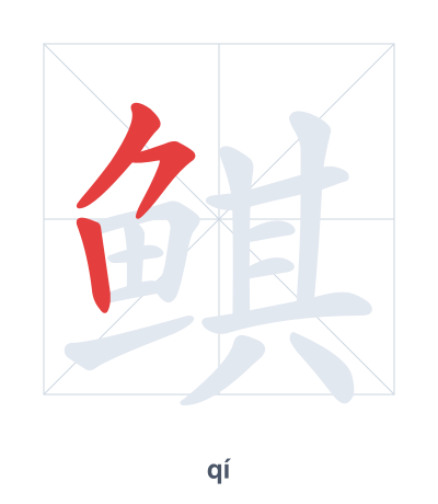Stroke order practice for 鲯 - qí