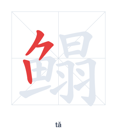 Stroke order practice for 鳎 - tǎ