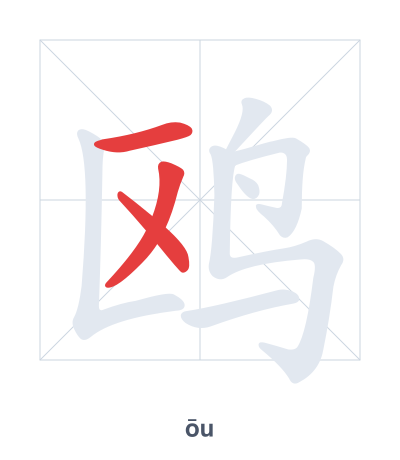 Stroke order practice for 鸥 - ōu
