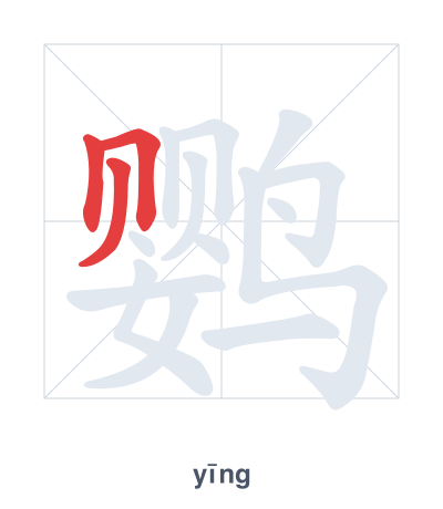 Stroke order practice for 鹦 - yīng