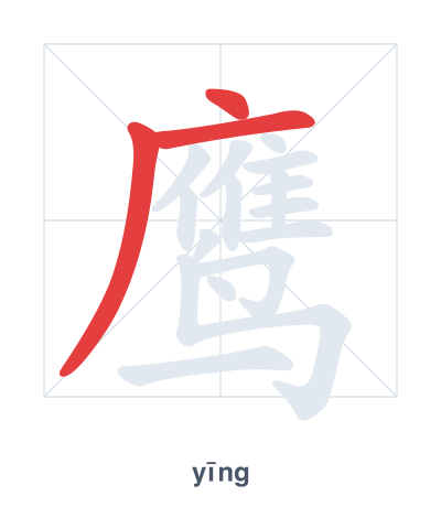 Stroke order practice for 鹰 - yīng